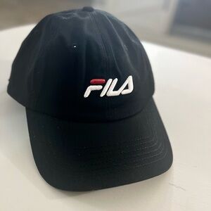 Fila Black Cap with Embroidered Logo